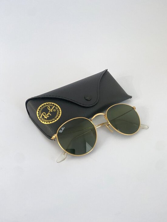 Ray-Ban Accessories - Ray-Ban Round Metal Sunglasses | Gold Frame + Black Green G-15 Lens